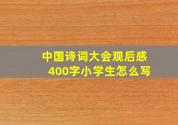 中国诗词大会观后感400字小学生怎么写