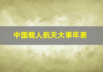 中国载人航天大事年表