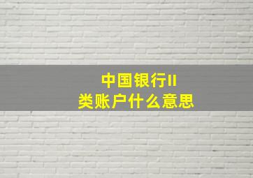 中国银行II类账户什么意思