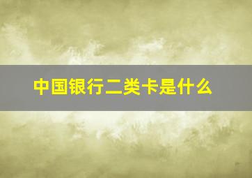 中国银行二类卡是什么