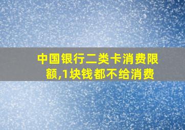 中国银行二类卡消费限额,1块钱都不给消费