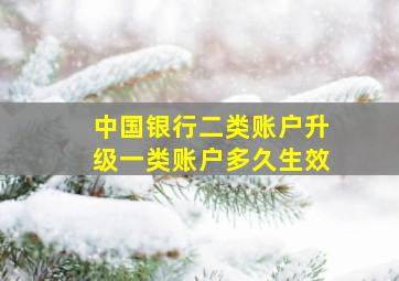 中国银行二类账户升级一类账户多久生效