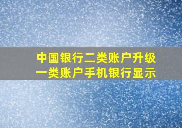 中国银行二类账户升级一类账户手机银行显示