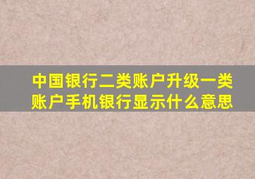 中国银行二类账户升级一类账户手机银行显示什么意思