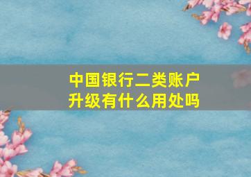 中国银行二类账户升级有什么用处吗