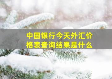 中国银行今天外汇价格表查询结果是什么