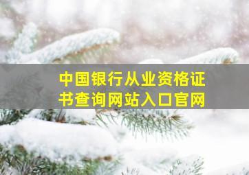 中国银行从业资格证书查询网站入口官网