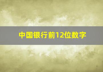 中国银行前12位数字