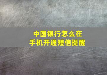 中国银行怎么在手机开通短信提醒