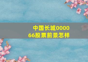 中国长城000066股票前景怎样