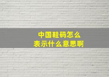 中国鞋码怎么表示什么意思啊