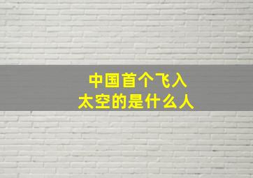 中国首个飞入太空的是什么人