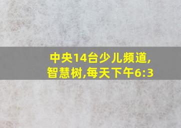 中央14台少儿频道,智慧树,每天下午6:3