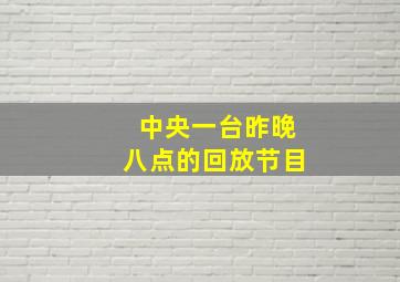 中央一台昨晚八点的回放节目