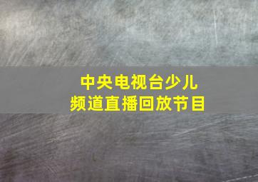 中央电视台少儿频道直播回放节目