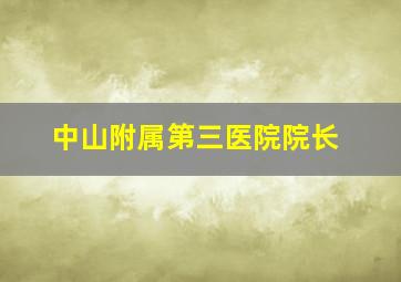 中山附属第三医院院长