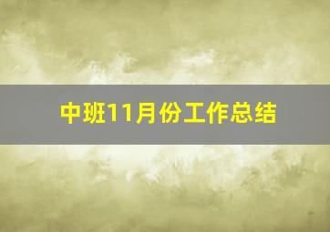 中班11月份工作总结