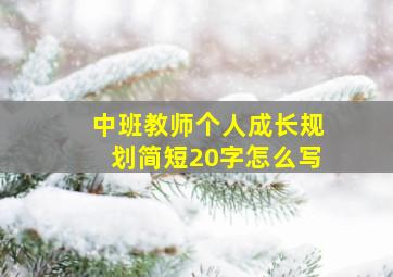 中班教师个人成长规划简短20字怎么写