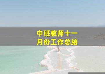 中班教师十一月份工作总结