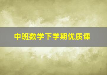 中班数学下学期优质课