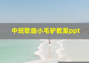 中班歌曲小毛驴教案ppt