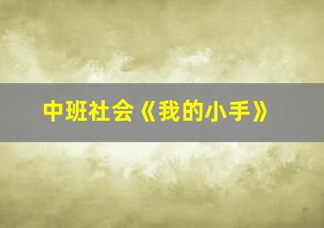 中班社会《我的小手》