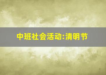 中班社会活动:清明节