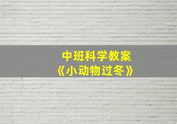 中班科学教案《小动物过冬》