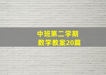 中班第二学期数学教案20篇