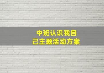 中班认识我自己主题活动方案