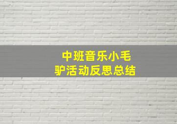 中班音乐小毛驴活动反思总结