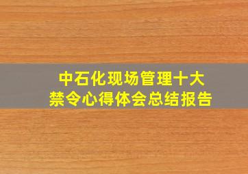 中石化现场管理十大禁令心得体会总结报告