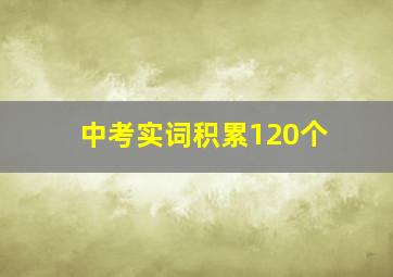 中考实词积累120个