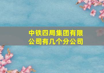 中铁四局集团有限公司有几个分公司