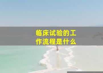 临床试验的工作流程是什么