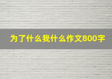 为了什么我什么作文800字