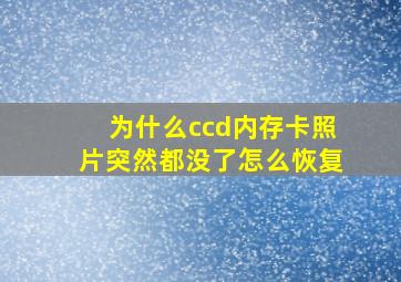 为什么ccd内存卡照片突然都没了怎么恢复