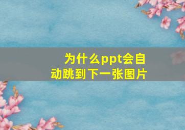 为什么ppt会自动跳到下一张图片