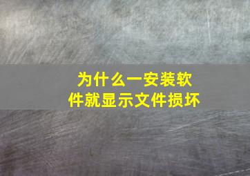 为什么一安装软件就显示文件损坏