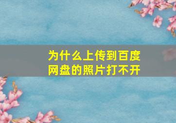 为什么上传到百度网盘的照片打不开