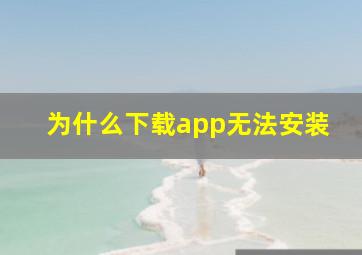 为什么下载app无法安装