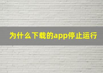 为什么下载的app停止运行