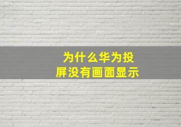 为什么华为投屏没有画面显示