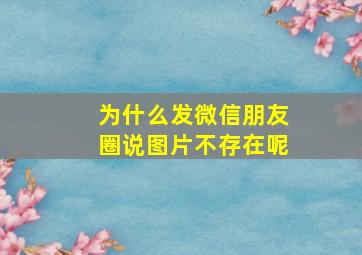 为什么发微信朋友圈说图片不存在呢