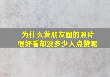 为什么发朋友圈的照片很好看却没多少人点赞呢