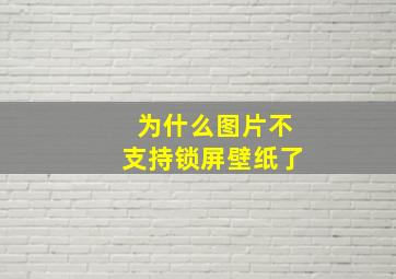 为什么图片不支持锁屏壁纸了