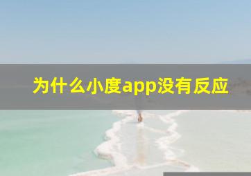 为什么小度app没有反应