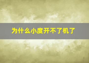 为什么小度开不了机了