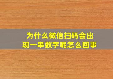 为什么微信扫码会出现一串数字呢怎么回事