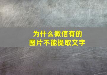 为什么微信有的图片不能提取文字